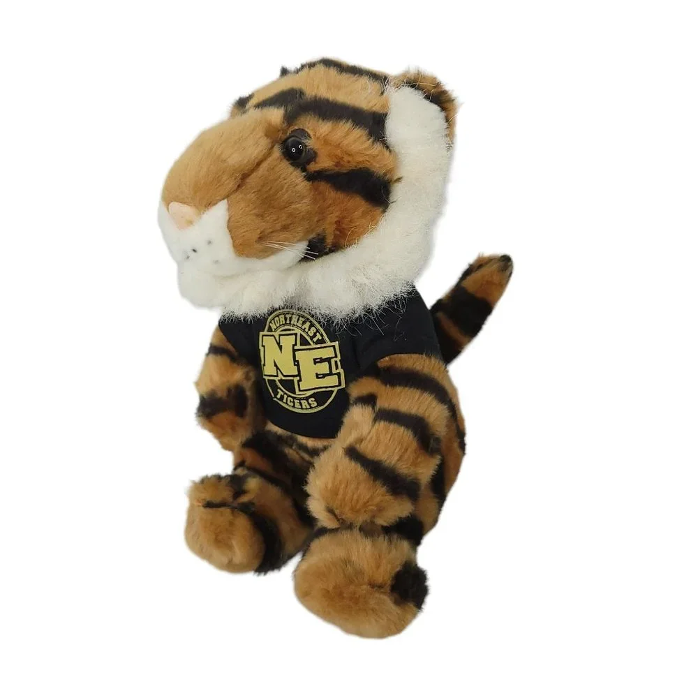 Vtg 92 MJC Purr-Fection Northeast Tigers Plush Stuffed Animal Toy T Shirt Mascot